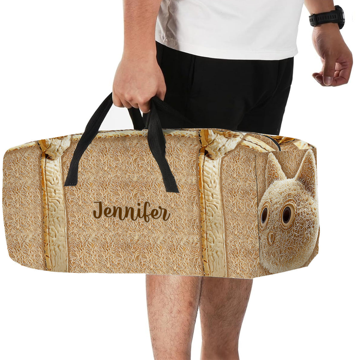 Cute Cat - Personalized Cat Duffle Bag