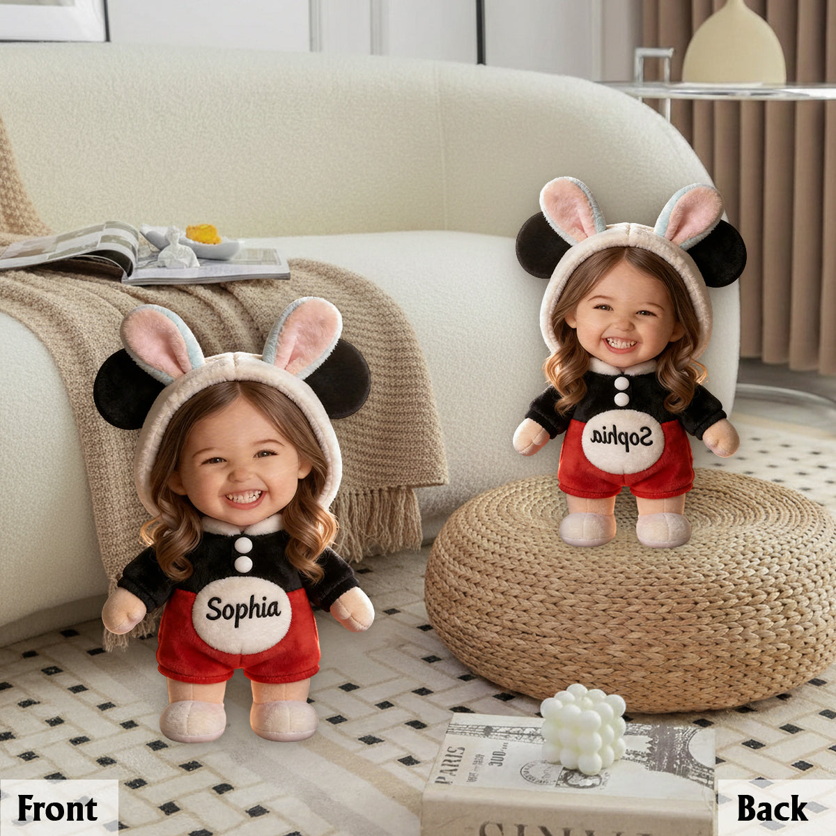 Jedes Foto-Geschenk für Oma und Mama - Personalisiertes Premium-Kissen aus Kunstfell für Kinder