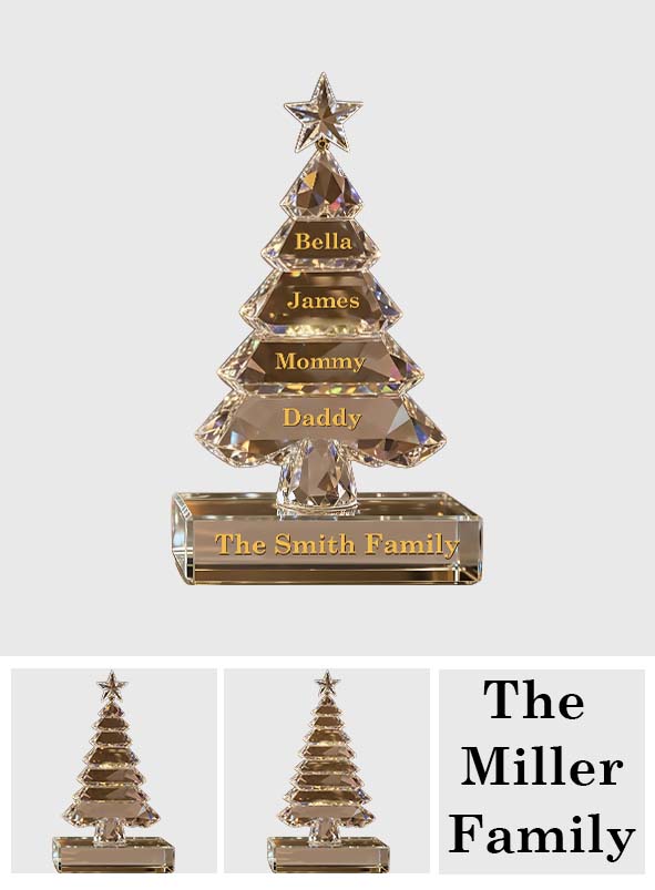 Frohe Weihnachten – Personalisierte Acrylplakette in individueller Familienform