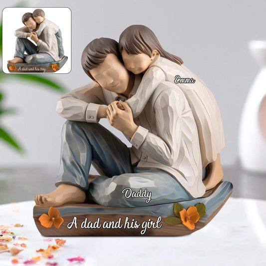 Vater und Tochter, Sohn – Personalisierte Acrylplakette in individueller Form für den Vater