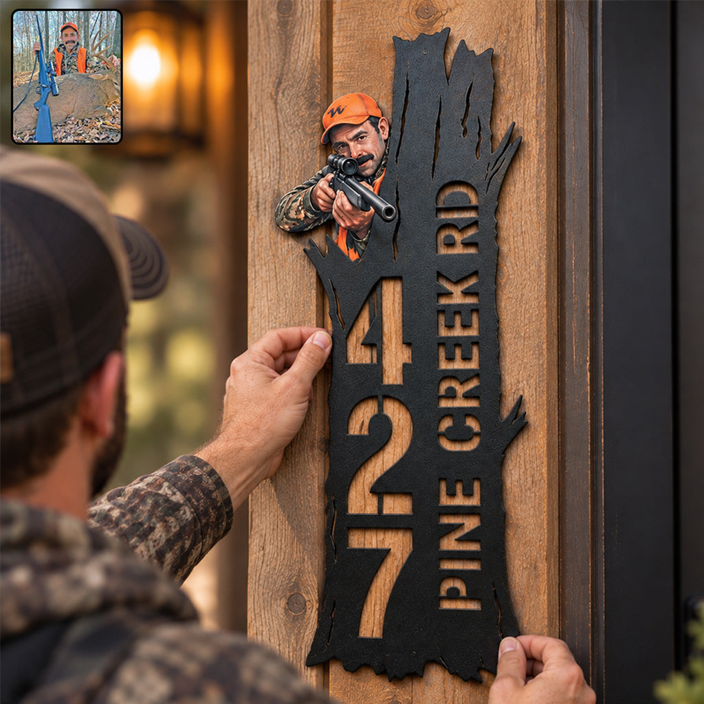 Hunting Lodge - Personalized Hunting 3D Printed Cut Metal Sign