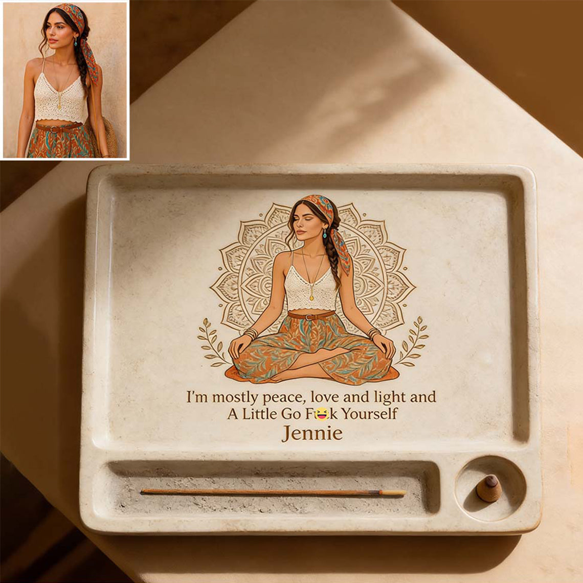 Namaste - Personalisierte Hippie Ablage