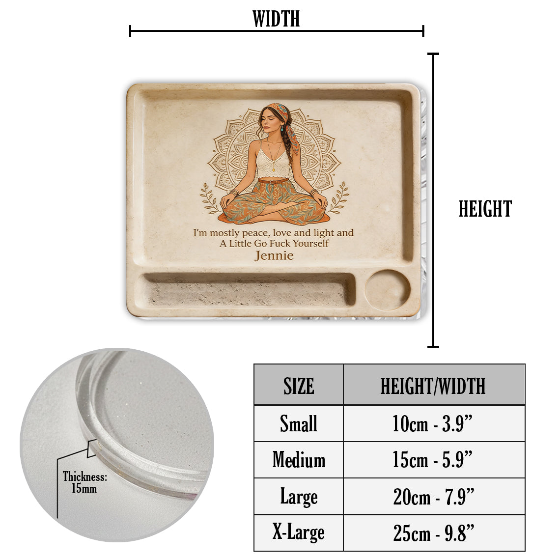 Namaste - Personalisierte Hippie Ablage