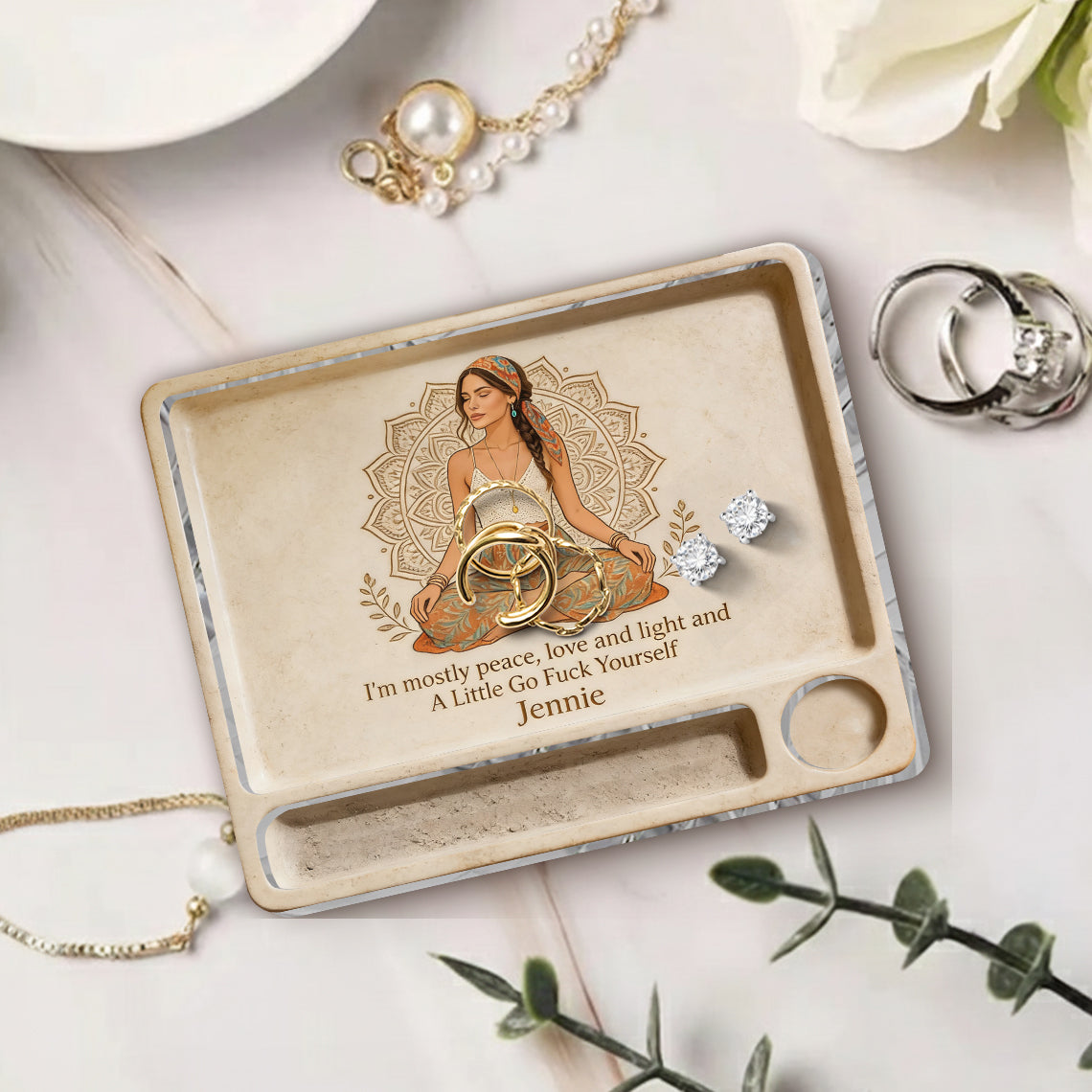 Namaste - Personalisierte Hippie Ablage