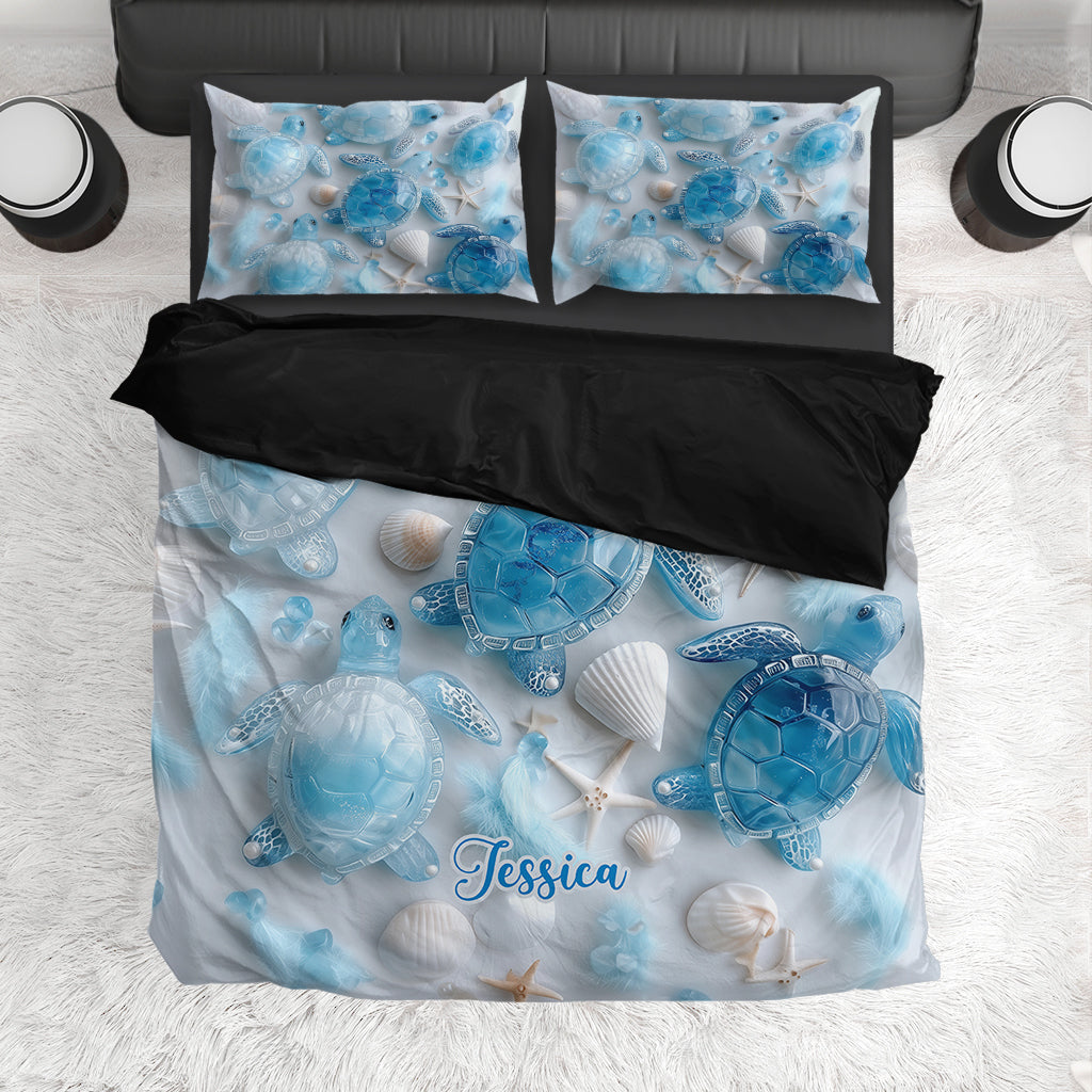 Sea Turtles The Ocean Is Calling - Personalized Turtle Bedding Set