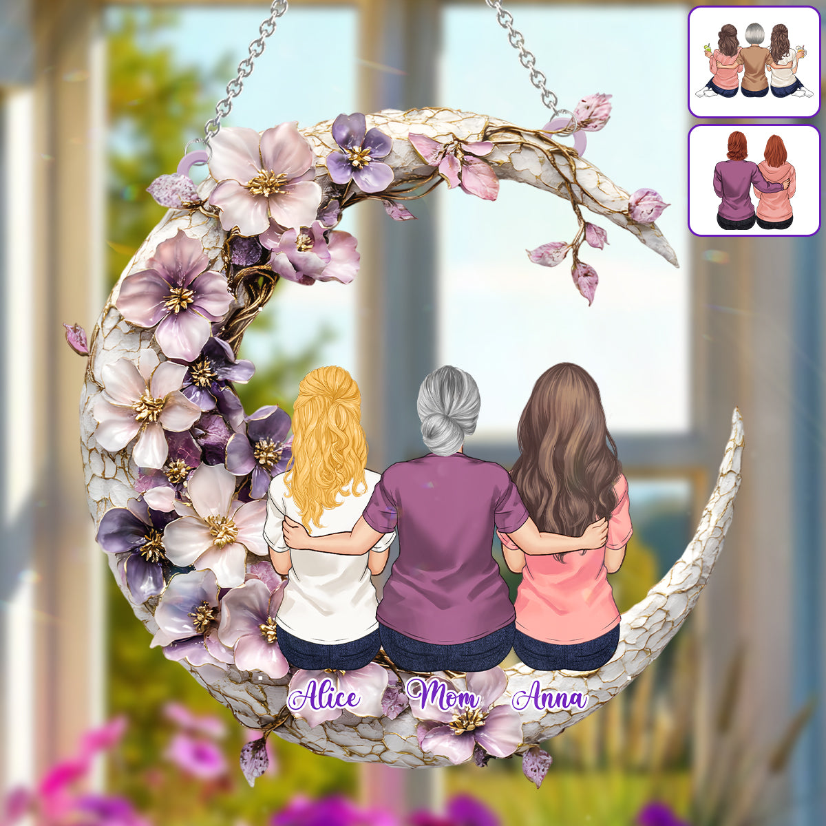 Best Mom Ever - Personalized Mother Window Hanging Suncatcher Ornament