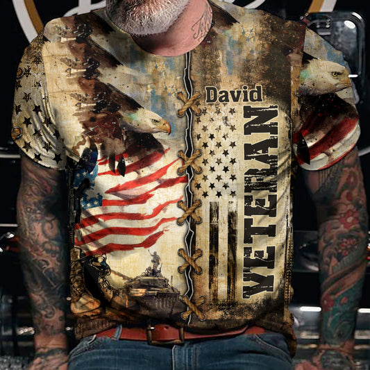 I Am A Veteran - Personalized Veteran All Over Shirt