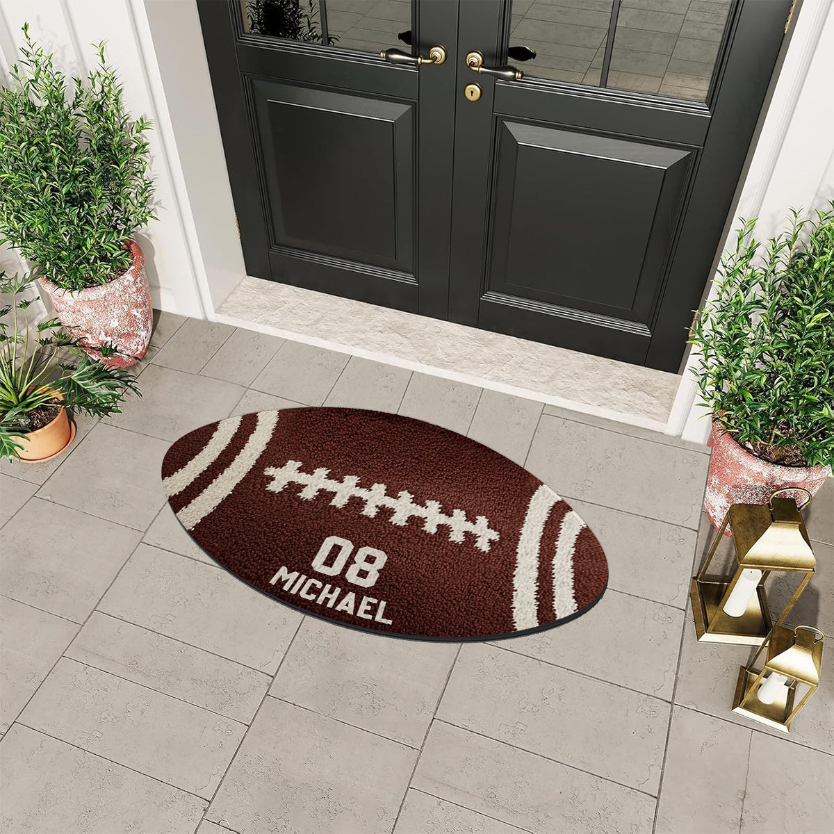 Fußballspieler - Personalisierter, rutschfester, getufteter Fußballteppich