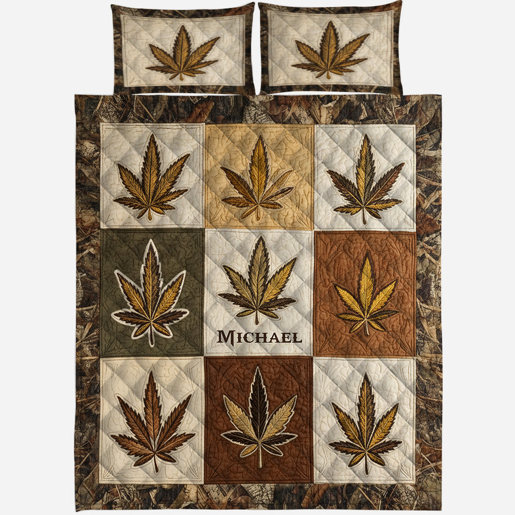 Magic Leaf – Personalisiertes Weed-Quilt-Set