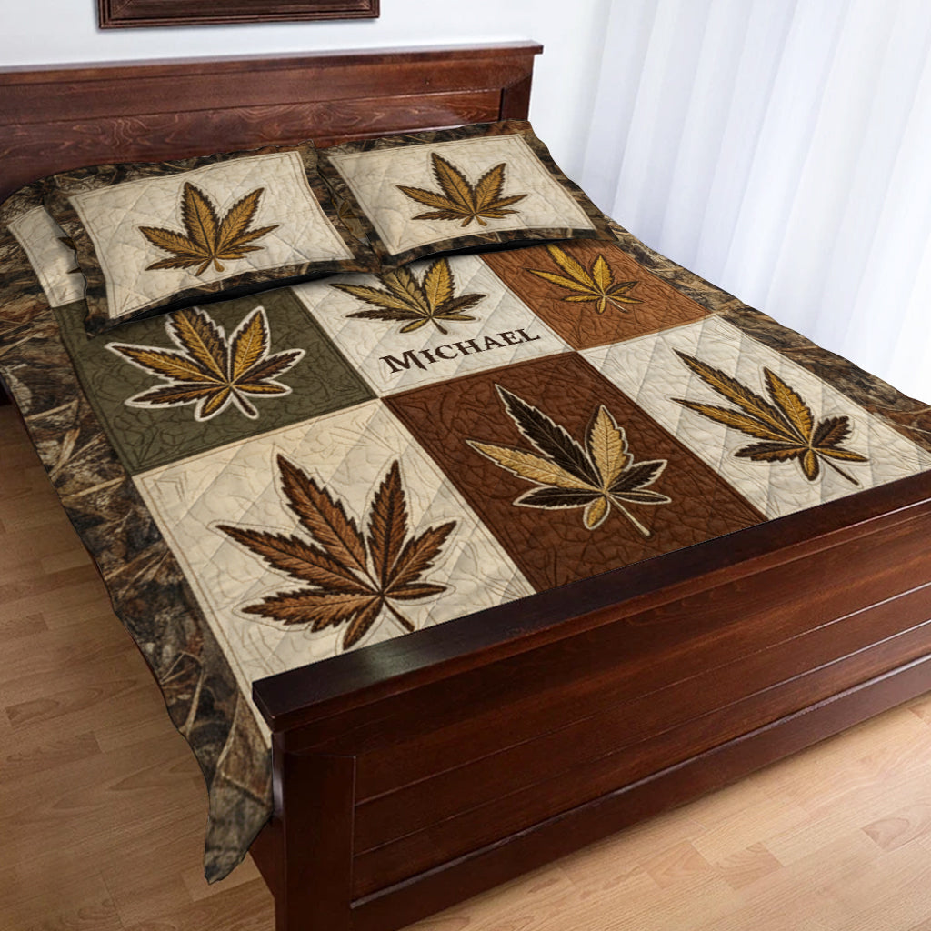 Magic Leaf – Personalisiertes Weed-Quilt-Set