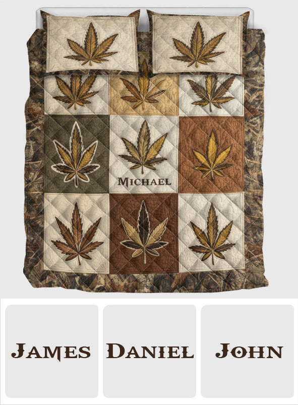 Magic Leaf – Personalisiertes Weed-Quilt-Set