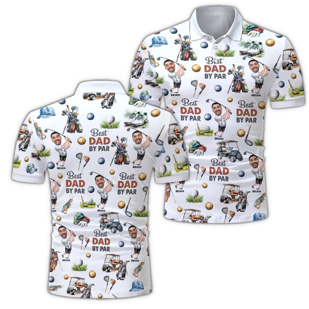 Best Golf Dad By Par - Personalized Golf Polo Shirt