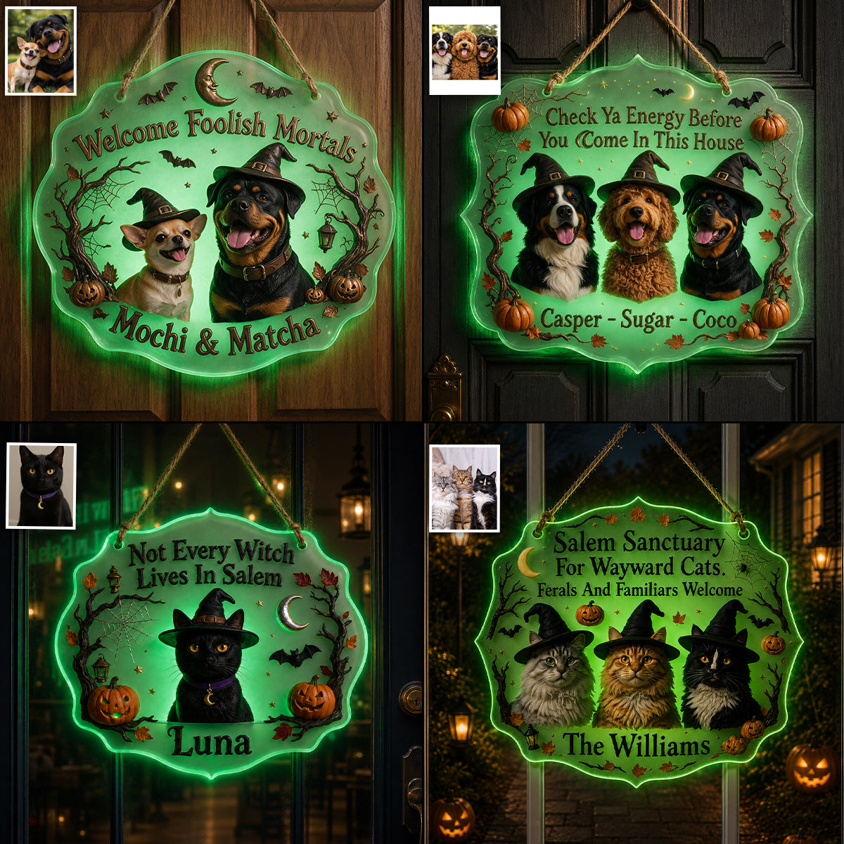 Frohes Halloween - Personalisierte leuchtende Acryltafel