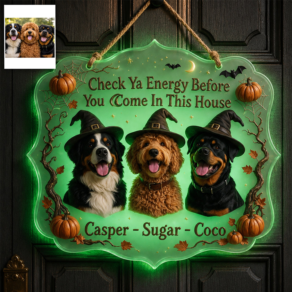 Frohes Halloween - Personalisierte leuchtende Acryltafel
