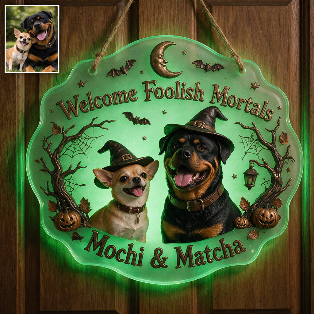 Frohes Halloween - Personalisierte leuchtende Acryltafel