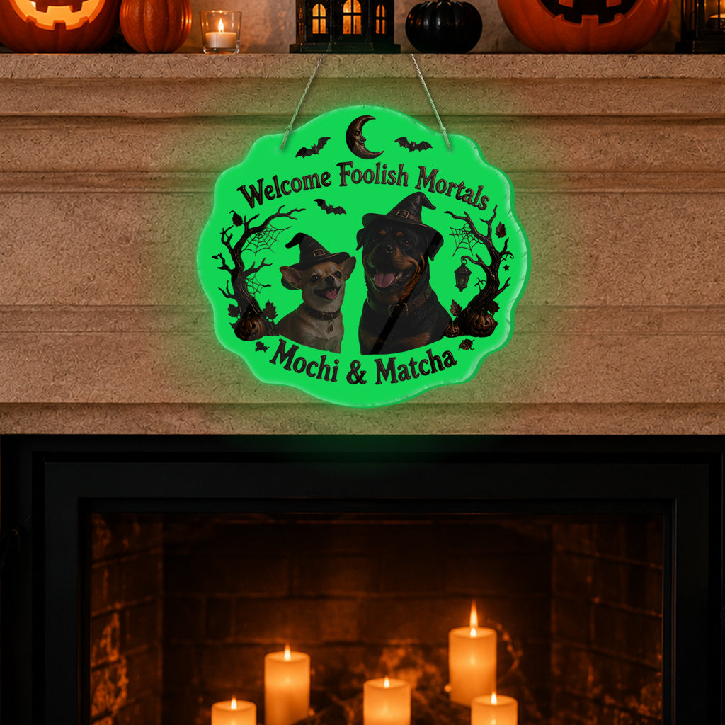 Frohes Halloween - Personalisierte leuchtende Acryltafel