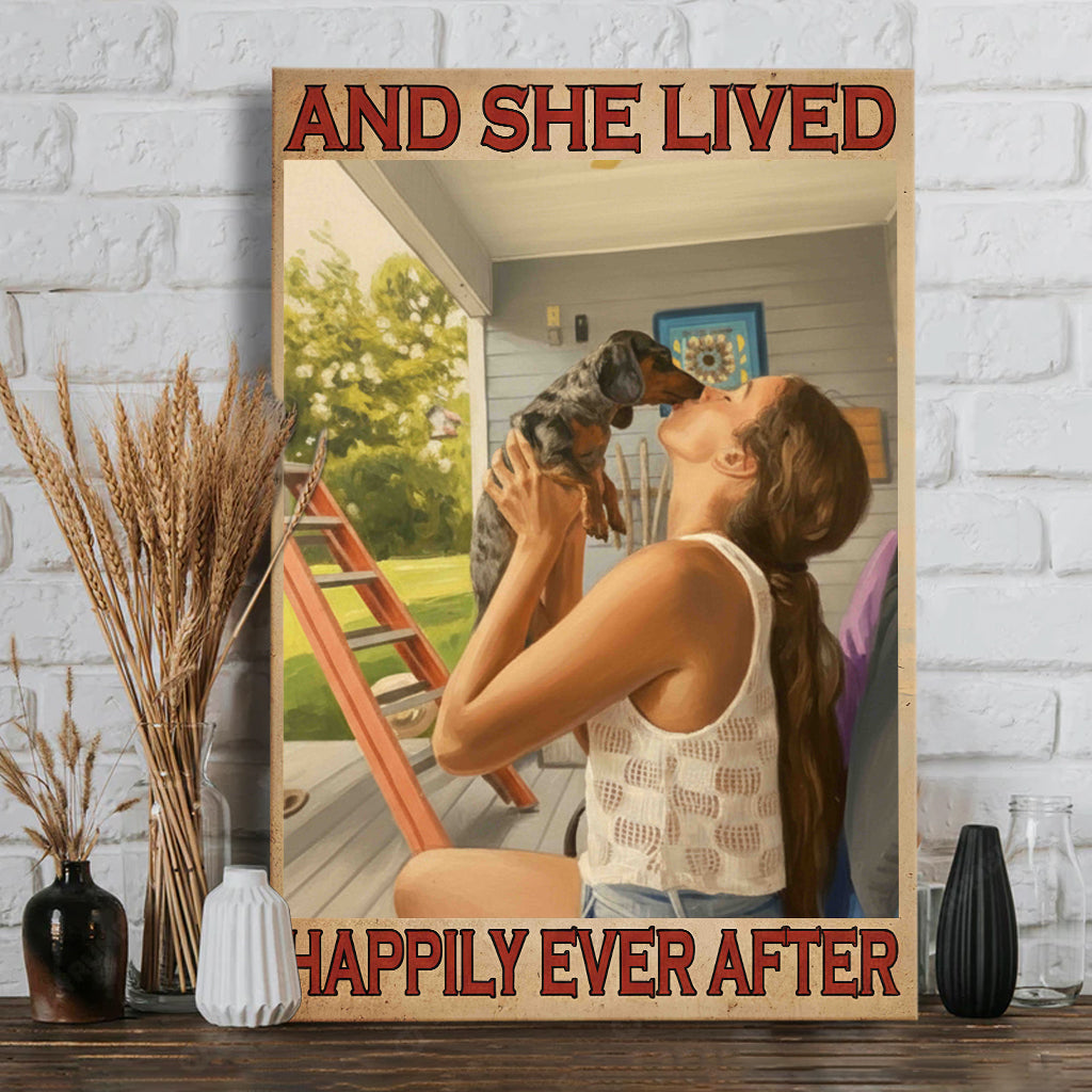 And She Lived Happily Ever After - Personalized Dog Canvas And Poster