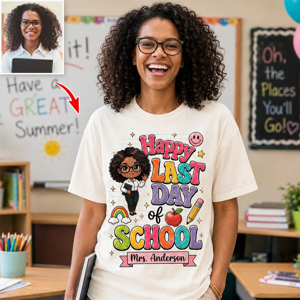 Lehrer Letzter Schultag - Personalisierte Lehrer T-Shirt und Hoodie