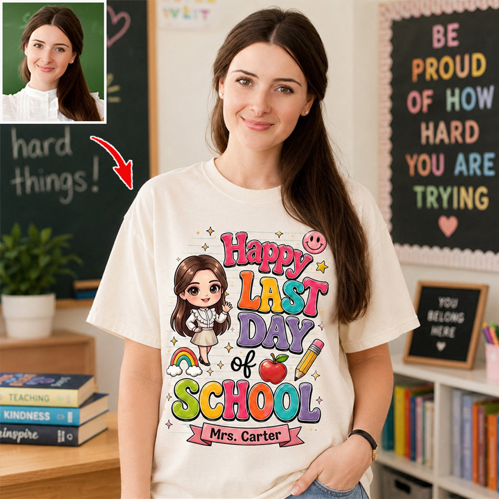 Lehrer Letzter Schultag - Personalisierte Lehrer T-Shirt und Hoodie