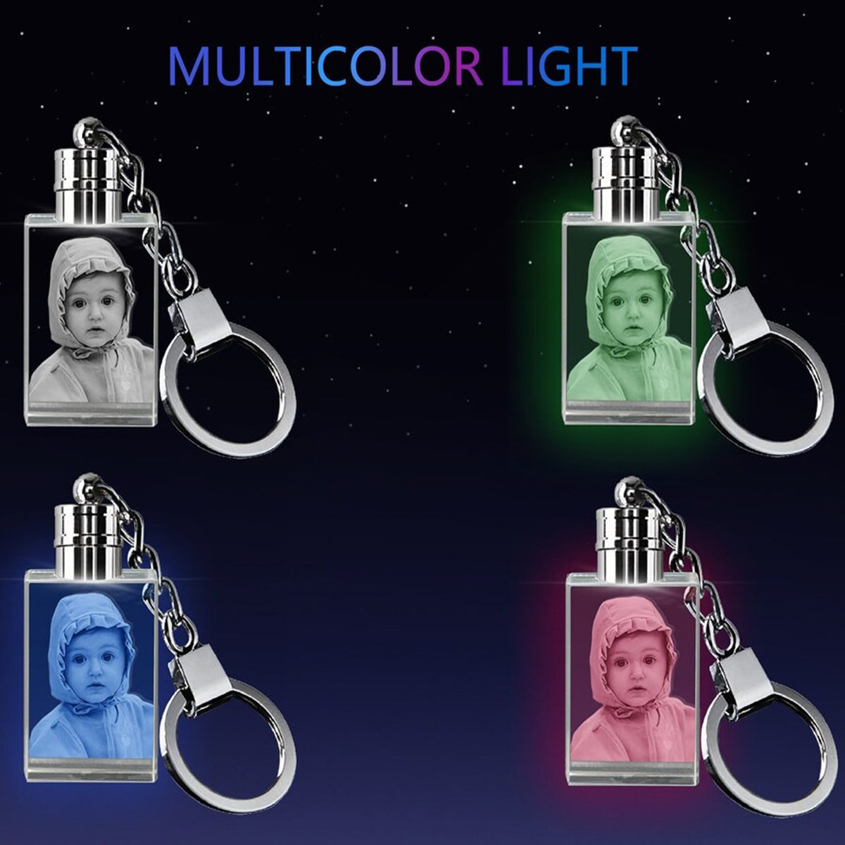 Mutter hält Händchen – Personalisierter LED-Licht-Kristall-Schlüsselanhänger „Mutter“