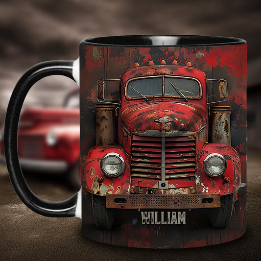 Roter Truck - Personalisierter Trucker-Akzentbecher