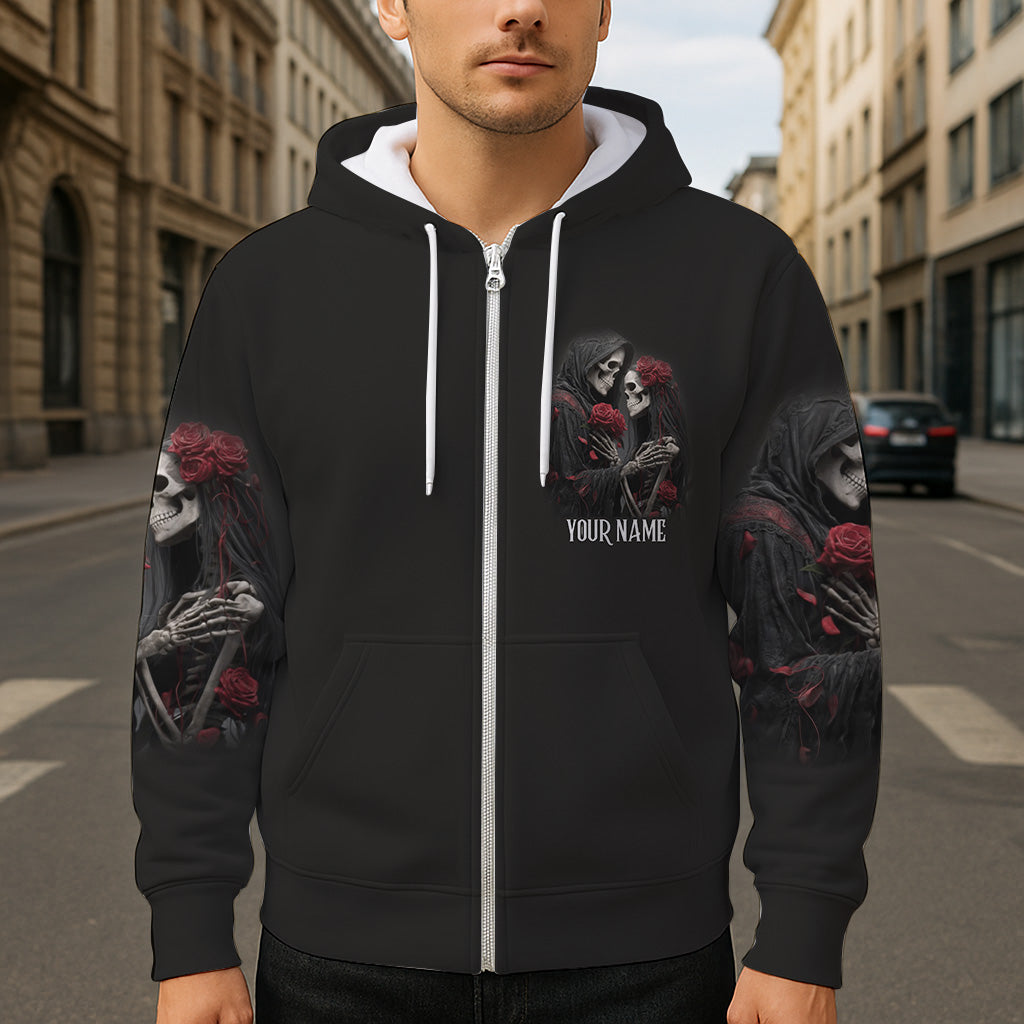 Bis dass der Tod uns scheidet – Personalisiertes Totenkopf-Shirt