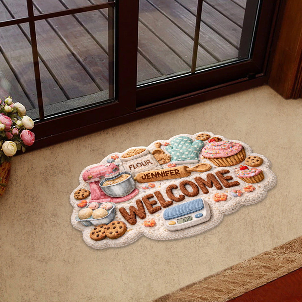 Baking Welcome Mat, Baking Home Decor - Personalized Baking Shaped Doormat/ Rug