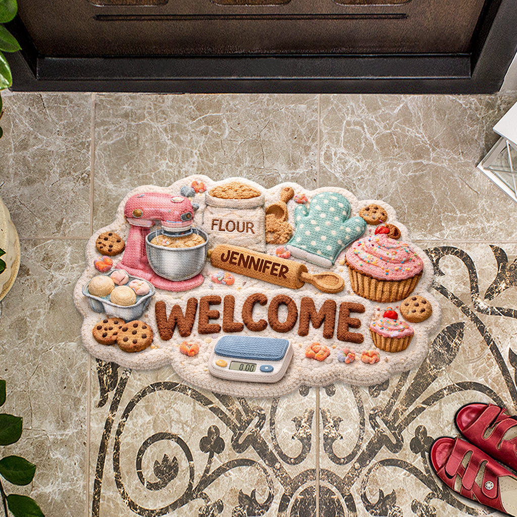 Baking Welcome Mat, Baking Home Decor - Personalized Baking Shaped Doormat/ Rug