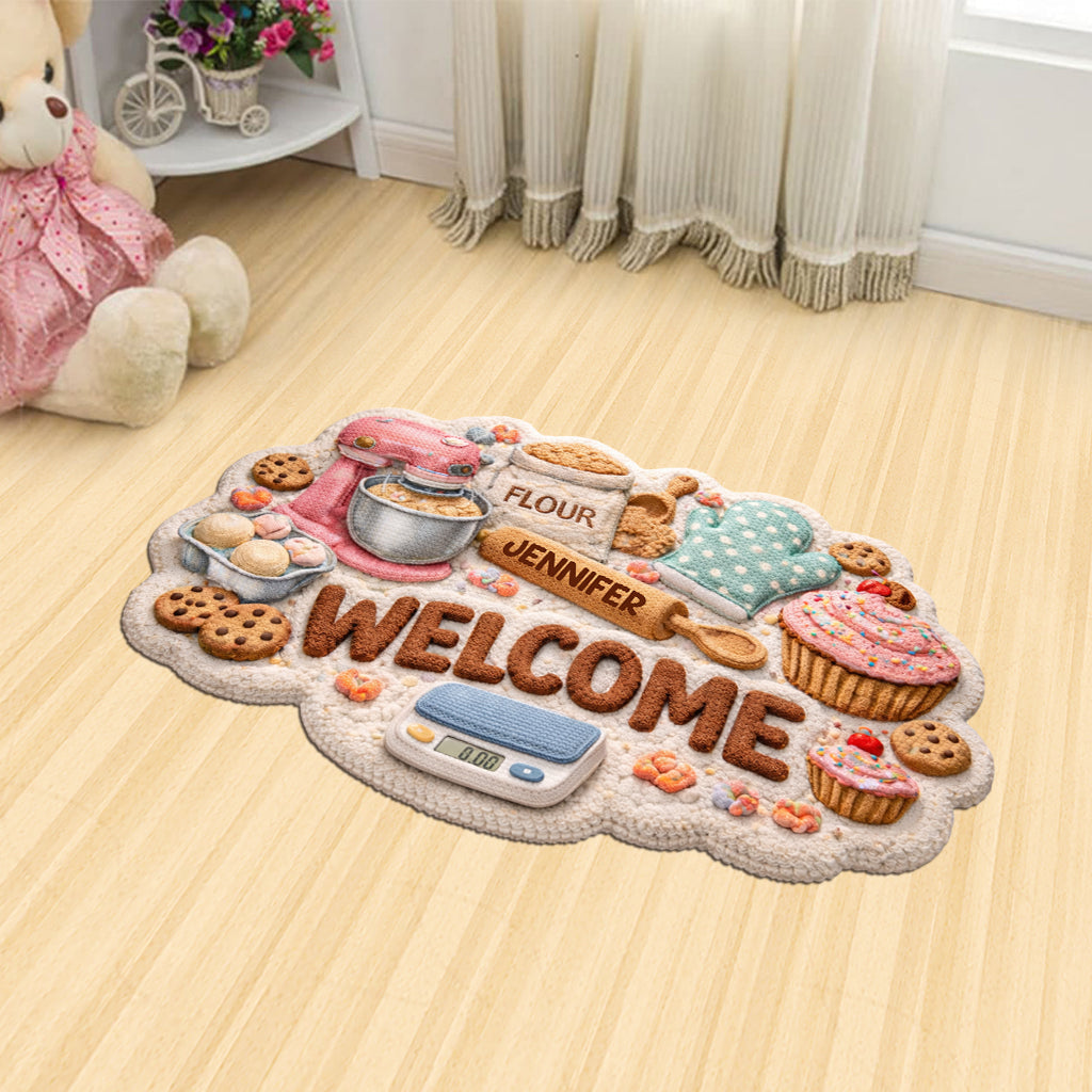 Baking Welcome Mat, Baking Home Decor - Personalized Baking Shaped Doormat/ Rug