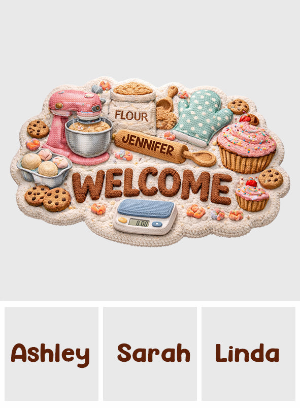 Baking Welcome Mat, Baking Home Decor - Personalized Baking Shaped Doormat/ Rug