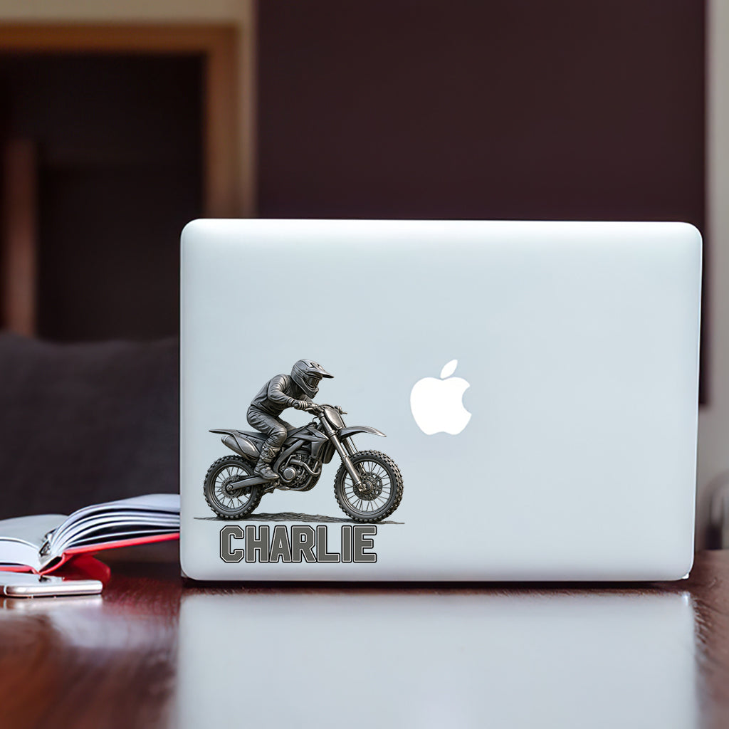 Metallic-Dirtbike-Liebhaber – Personalisierter Dirtbike-Aufkleber (komplett)