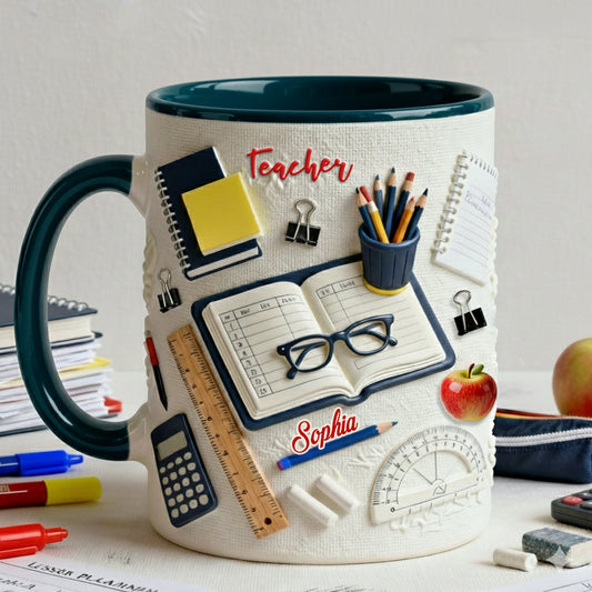 Lehrerleben – Personalisierte Tasse mit Lehrermotiv