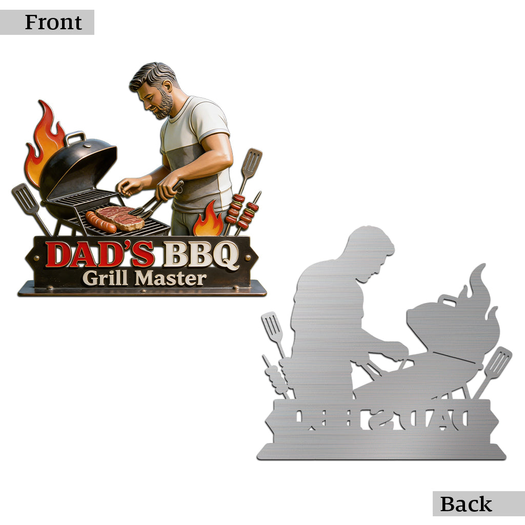 Dad Grandpa BBQ Metal Yard Sign - Personalized Father Cut Metal Sign