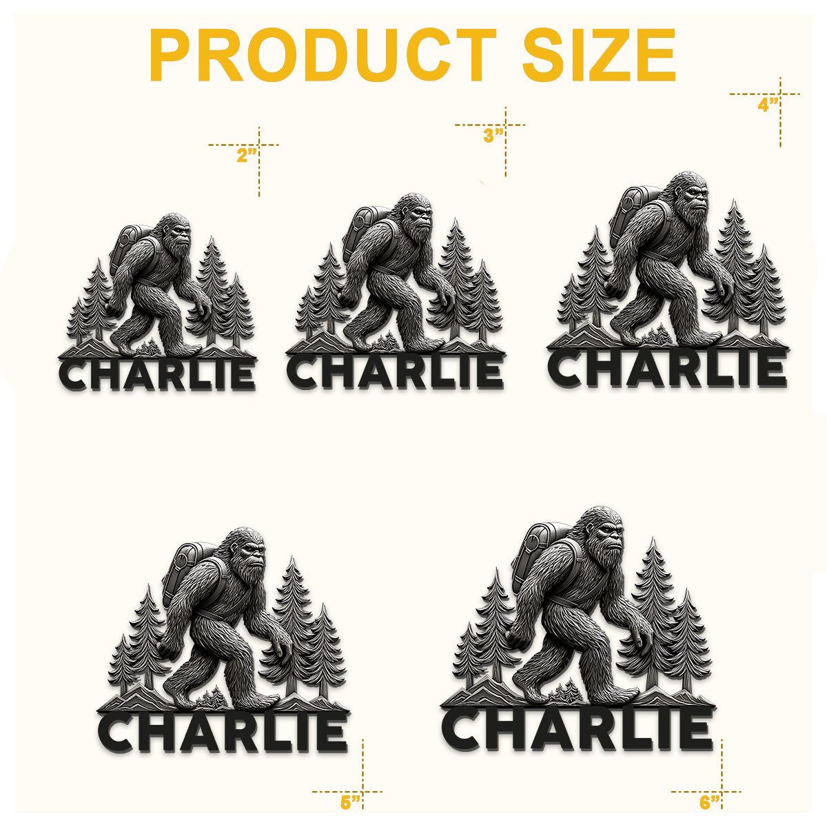 Wandernder Sasquatch – Personalisierter Wandermagnet