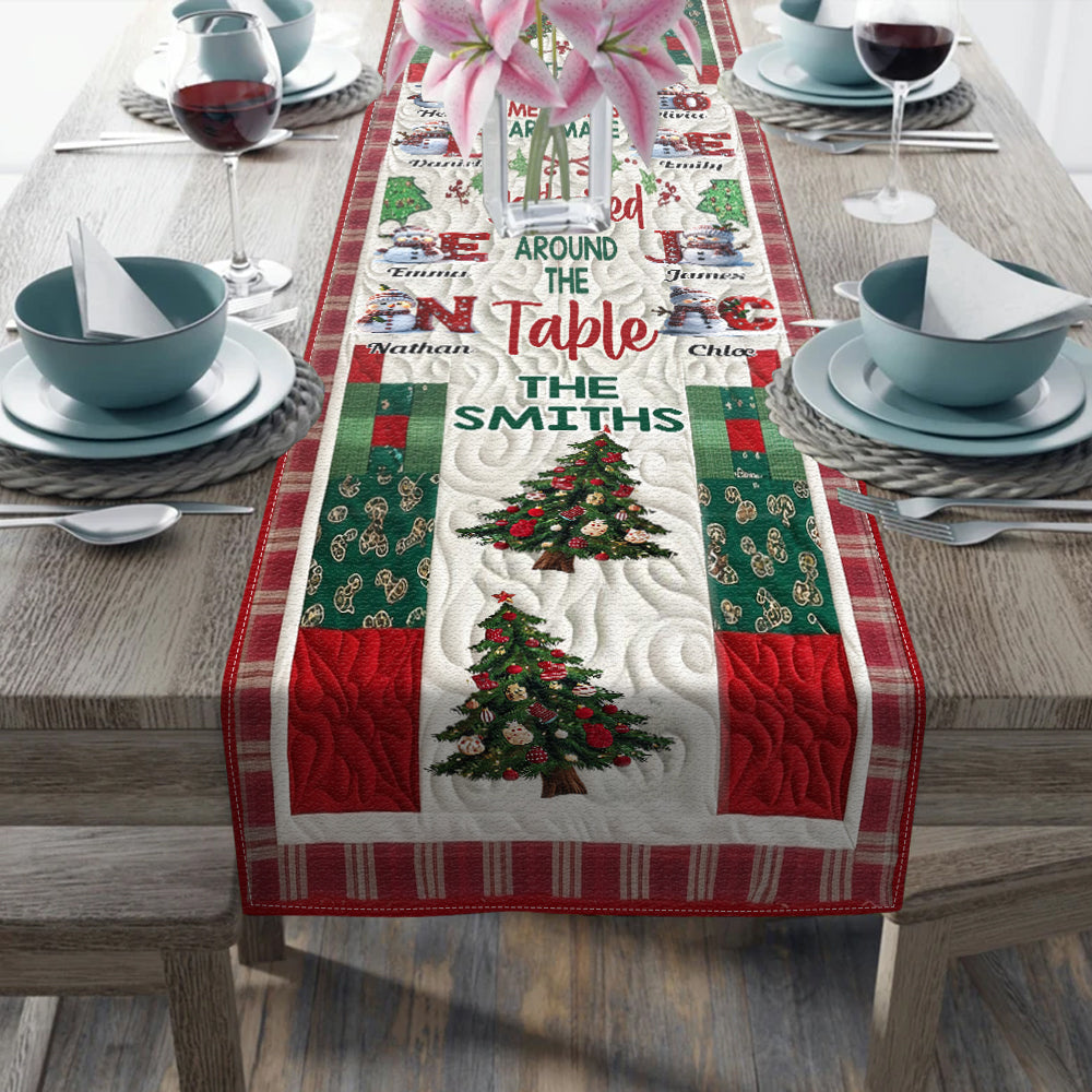 Merry Christmas - Personalized Family Table Runner