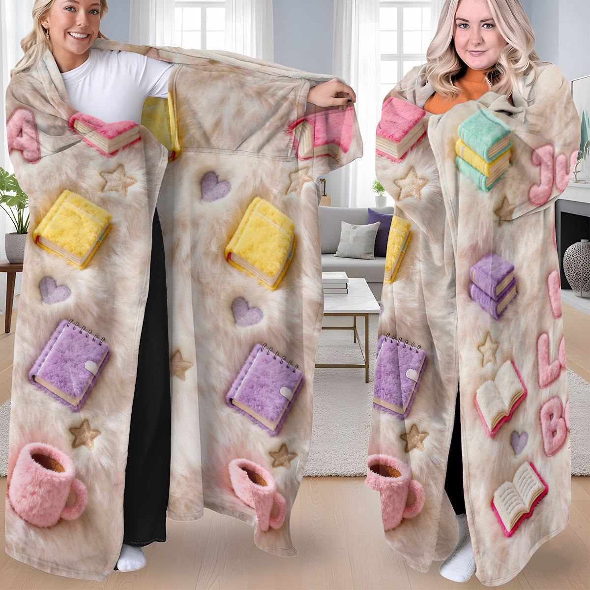 Just A Girl Who Loves Books - Personalized Book Wearable Blanket