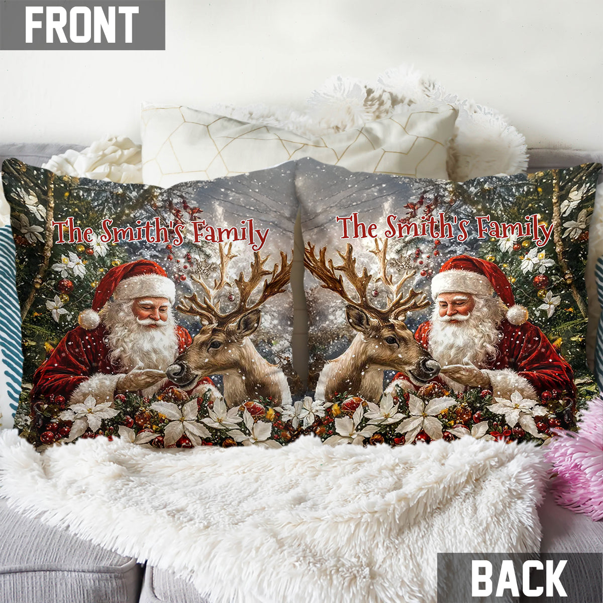 Christmas Santa Claus - Personalized Christmas Throw Pillow