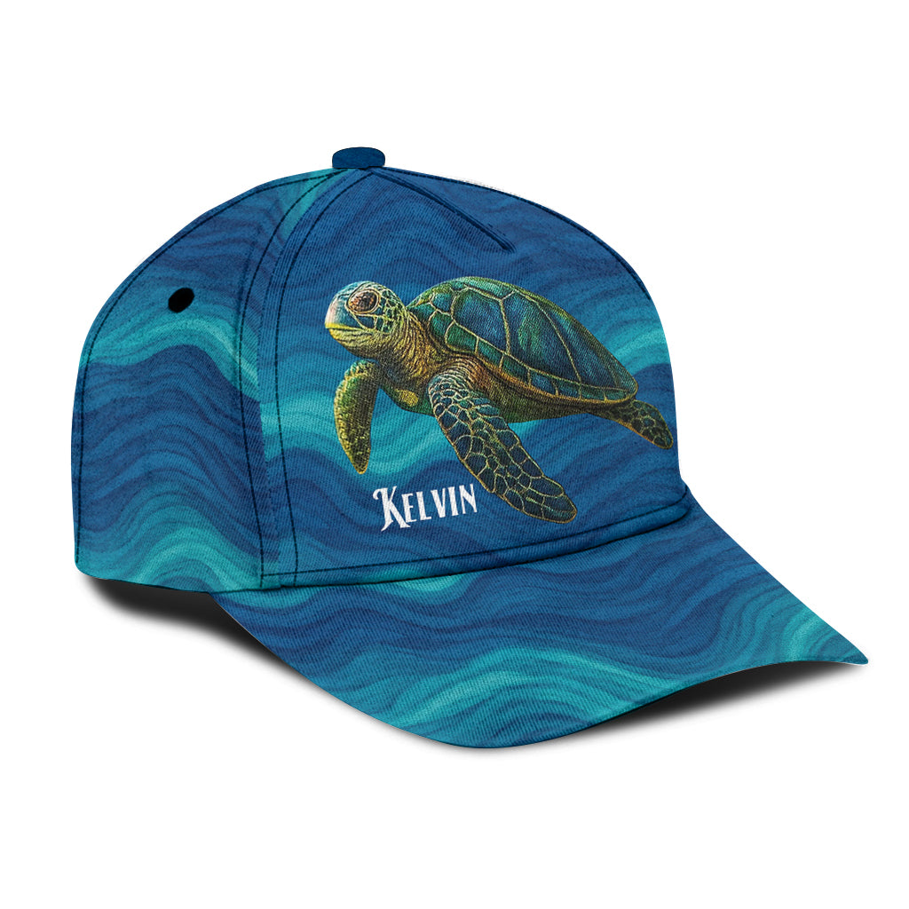 Turtle And Wave - Personalisierte Turtle Classic Kappe