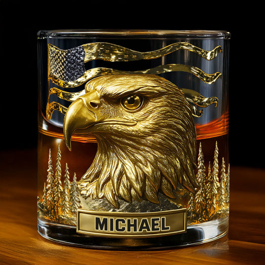 Majestic Eagle - Personalized Bald Eagle Whiskey Glass