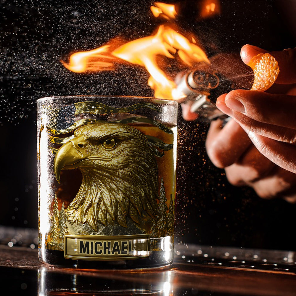 Majestic Eagle - Personalized Bald Eagle Whiskey Glass