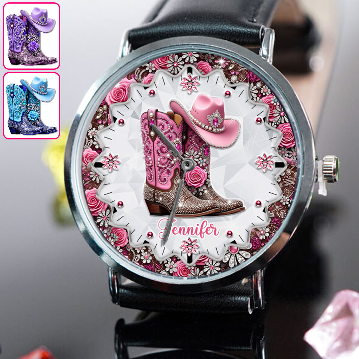 Cowgirl-Stiefel – Personalisierte Cowgirl-Handuhr