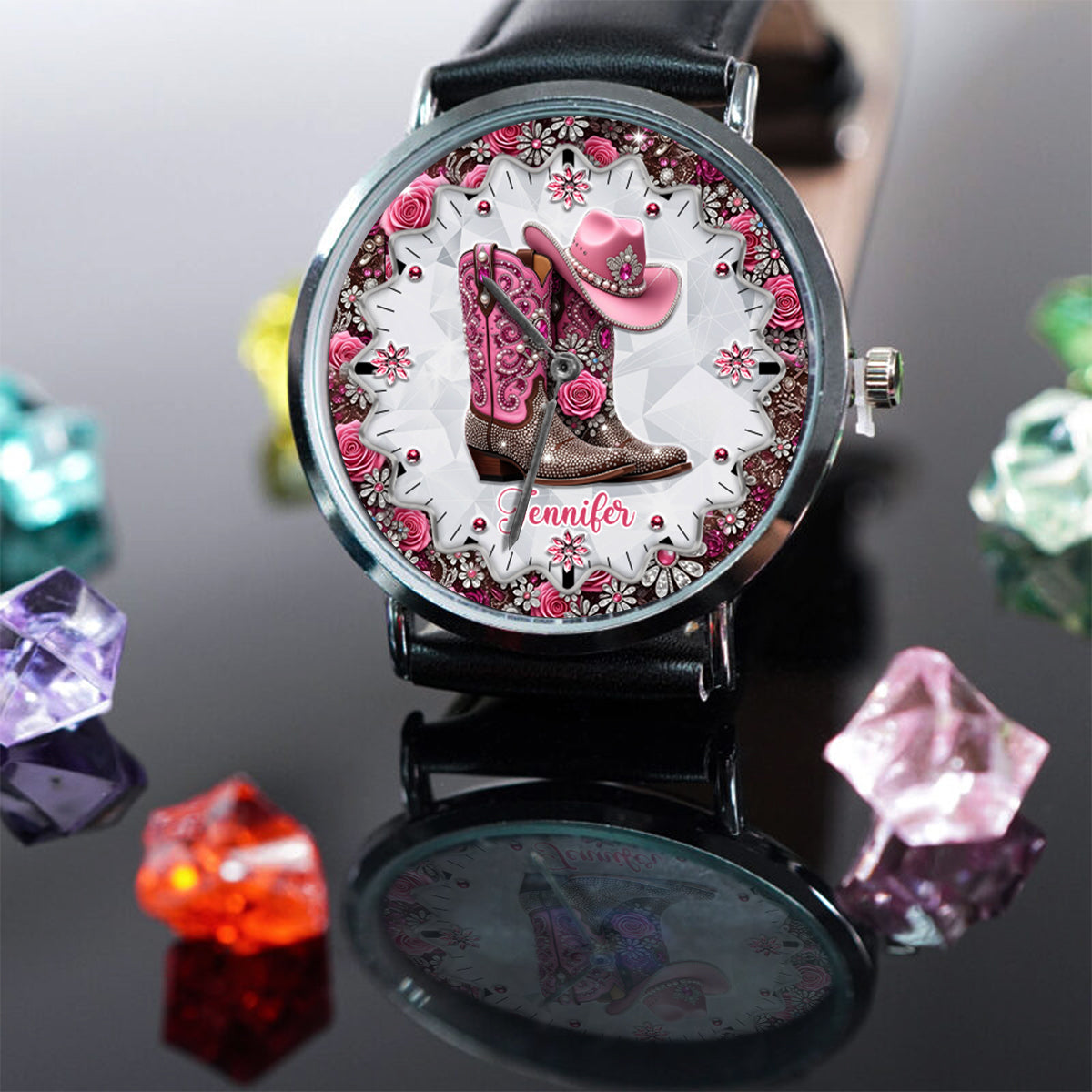 Cowgirl-Stiefel – Personalisierte Cowgirl-Handuhr