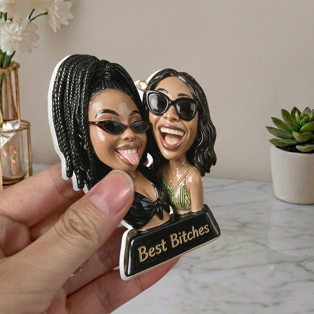 Lustige Geschenke für Freunde - Karikatur-Stil - Personalisierte Premium 3D-Ornament