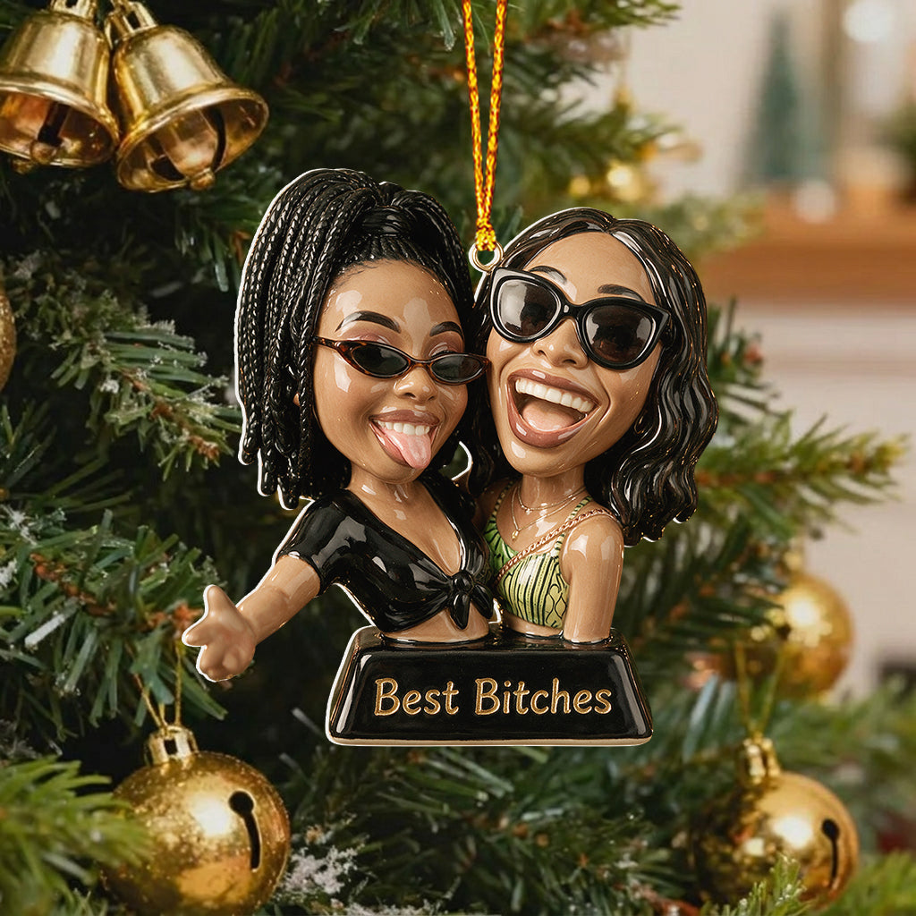 Lustige Geschenke für Freunde - Karikatur-Stil - Personalisierte Premium 3D-Ornament