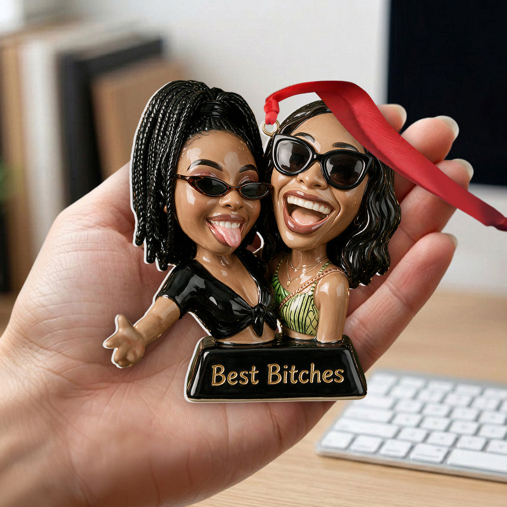 Lustige Geschenke für Freunde - Karikatur-Stil - Personalisierte Premium 3D-Ornament