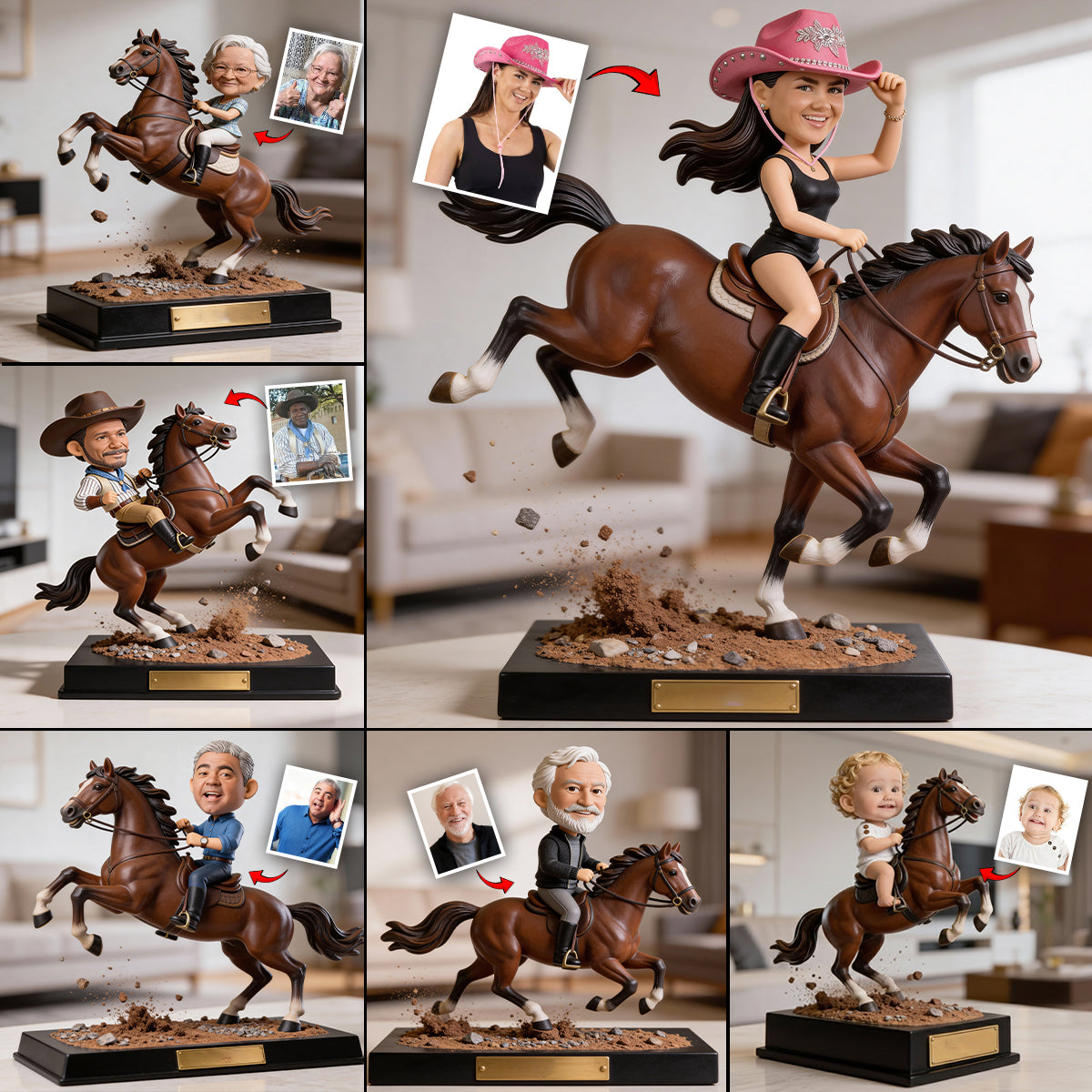 Pferdeliebhaber, Pferdefreunde – Personalisierte Acrylplakette in Pferdeform