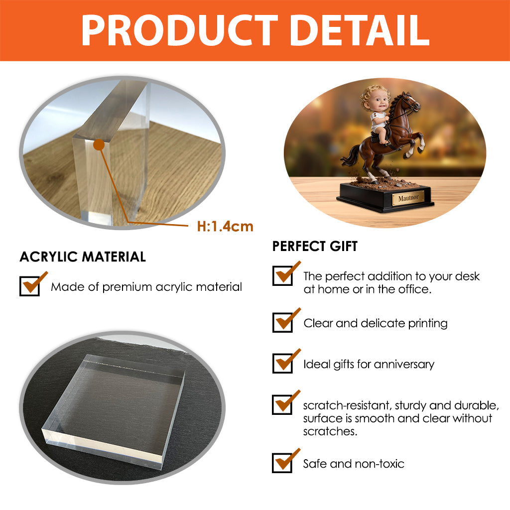 Pferdeliebhaber, Pferdefreunde – Personalisierte Acrylplakette in Pferdeform