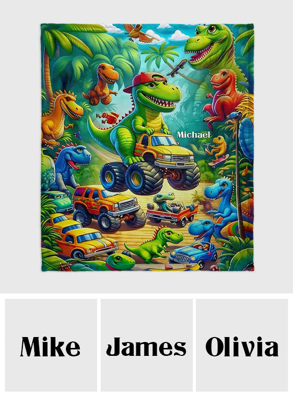 Gemütliche Dinosaurier-Truck-Kinderdecke