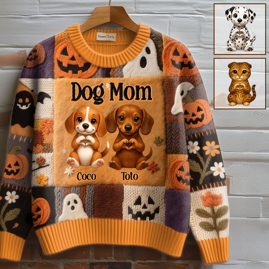 Love Dog, Love Cat, Fall Season - Personalized Dog Ugly Sweater