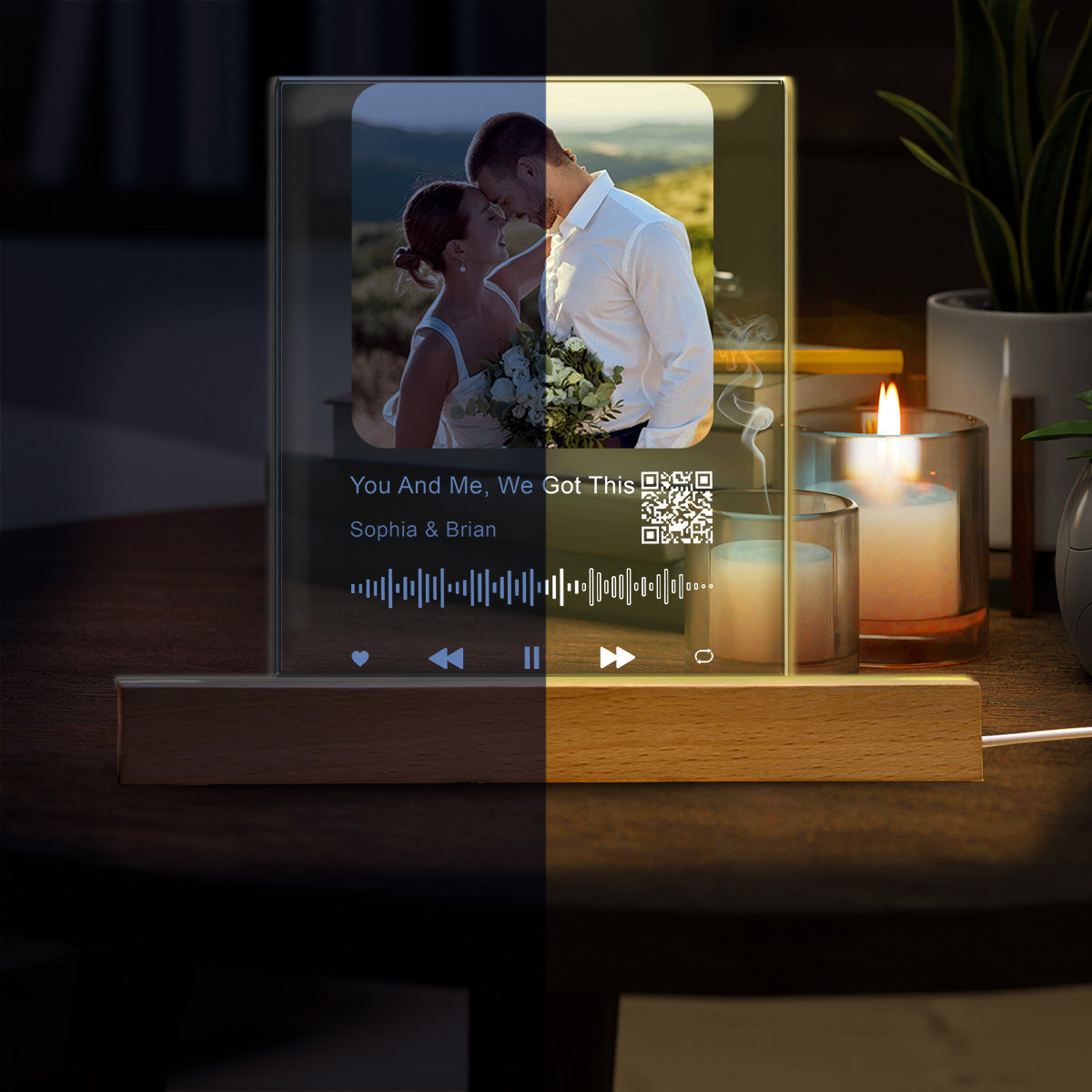 Gestalte dein eigenes Liebeslied – Personalisierte LED-Nachtleuchte für Paare